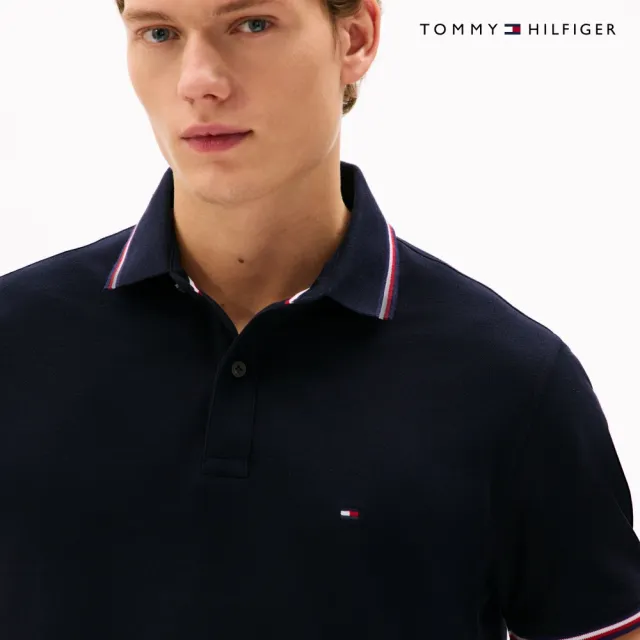 【TOMMY HILFIGER】官方旗艦館Tommy 滾邊設計經典 Polo 衫_藍色