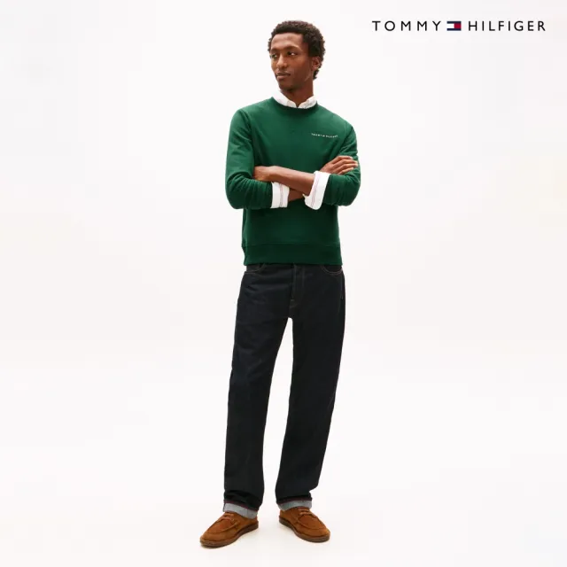 【TOMMY HILFIGER】官方旗艦館經典毛圈布圓領衛衣_綠色