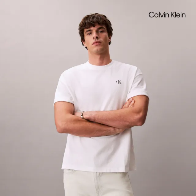 【CALVIN KLEIN】官方旗艦館CK 超寬版重磅 T 恤_白色