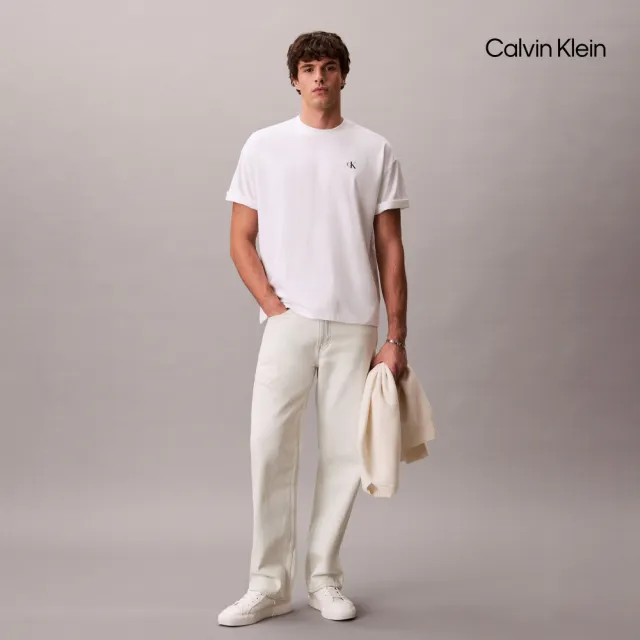 【CALVIN KLEIN】官方旗艦館CK 超寬版重磅 T 恤_白色