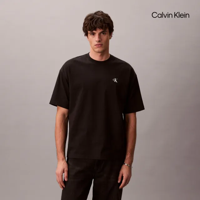【CALVIN KLEIN】官方旗艦館CK 超寬版重磅 T 恤_黑色