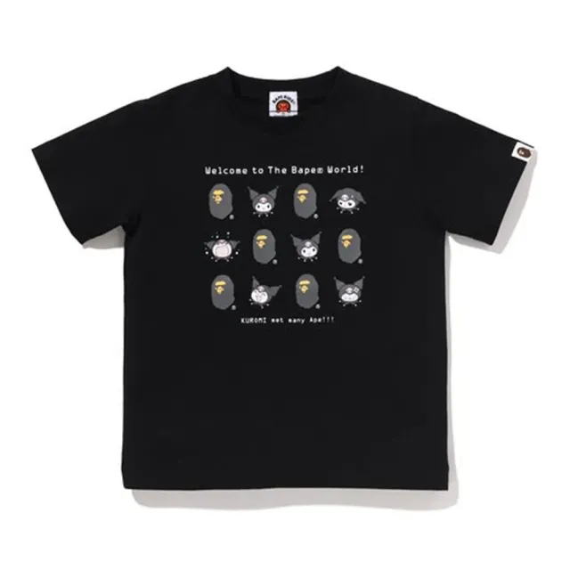 Sanrio x Bape 短T 童裝 酷洛米 12宮格 黑/白 凱蒂貓 黑 1M2331090