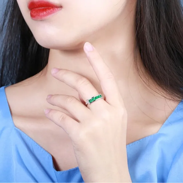 海斯珠寶 1.1克拉天然祖母綠 18K白金鑽石戒指 糖塔切割 高級彩寶 奢華設計 顯白氣質 禮物首選