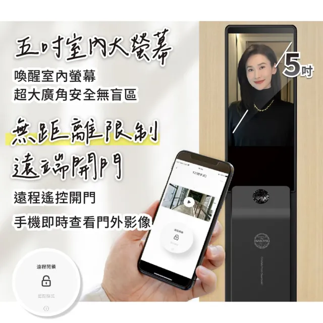 【德國摩根moorgen】T9+電子鎖人臉辨識 電子貓眼 指靜脈(十合一推拉式 美型電子鎖 法拉利紅 含基本安裝)