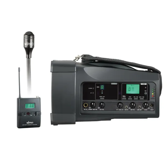 【MIPRO】MA-100 單頻道迷你型無線喊話器UHF (ACT-32H 配件三擇一)