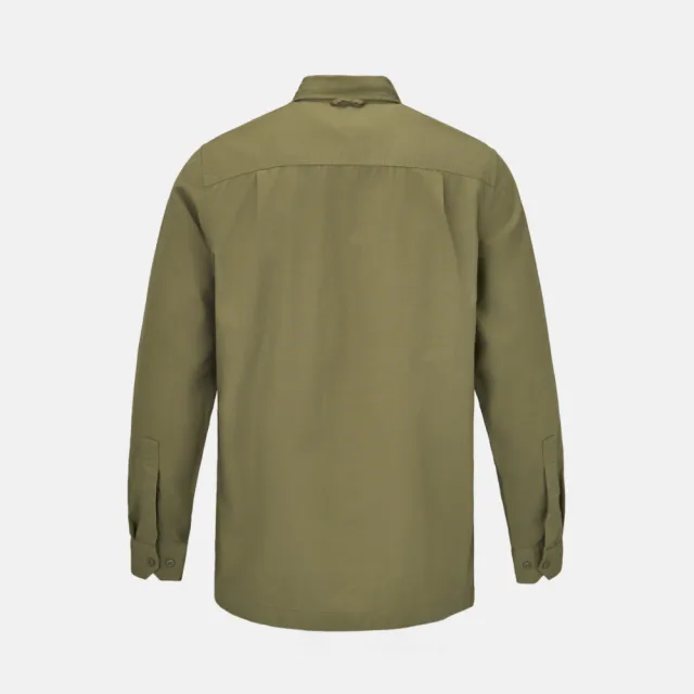 【Timberland】男款灰綠色寬版長袖襯衫外套(A5SKU590)
