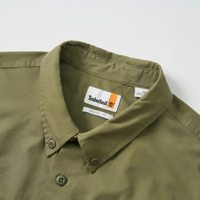 【Timberland】男款灰綠色寬版長袖襯衫外套(A5SKU590)