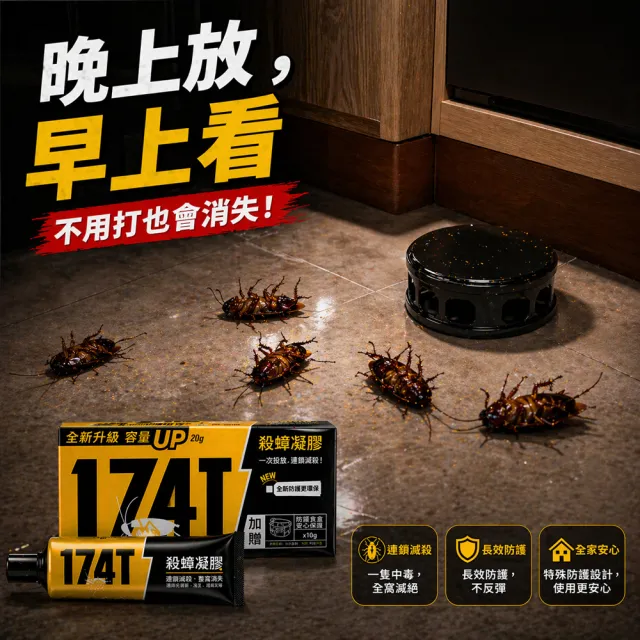 【174T】NEW職人專用 殺蟑凝膠餌劑蟑螂藥(20克x2支超值組-)
