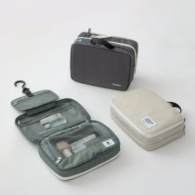 【Branden】品牌旗艦店｜旅行吊掛擴展型三層盥洗包（旅行壓縮袋・旅行收納袋・壓縮收納袋）