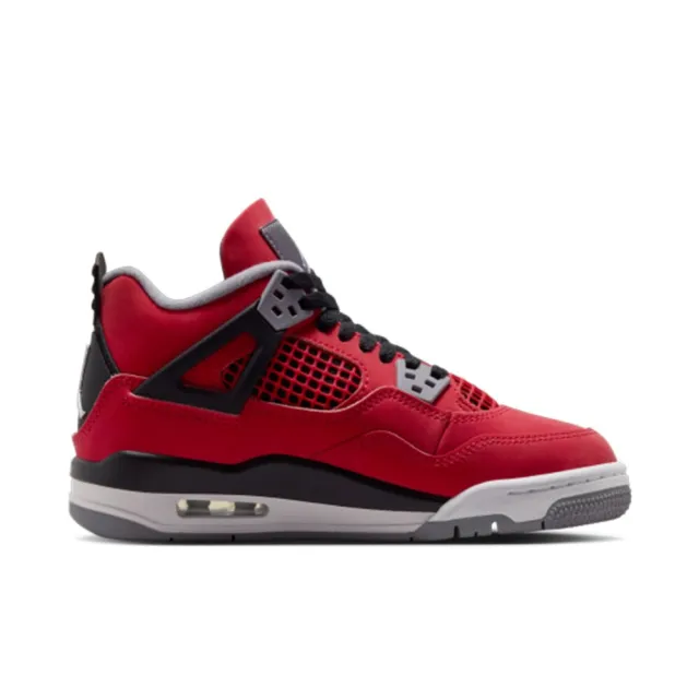 【NIKE 耐吉】Air Jordan 4 Retro 2026 紅黑 GS 街頭 麂皮 緩震 休閒鞋 運動鞋 大童鞋 FQ8213-600