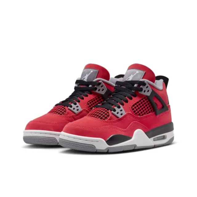 【NIKE 耐吉】Air Jordan 4 Retro 2026 紅黑 GS 街頭 麂皮 緩震 休閒鞋 運動鞋 大童鞋 FQ8213-600