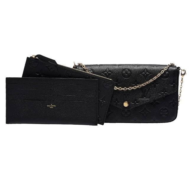 LV LOUIS VUITTON路易威登 M82477 Félicie Pochette 經典壓花小牛皮 WOC 翻蓋斜背鍊包/小提包 全新 LOUIS VUITTON 路易威登 M82477 Félicie Pochette 經典壓花小牛皮 WOC 翻蓋斜背鍊包/小提包,黑色系設計,具備8個內部夾層與1個內袋,適合日常搭配使用。商品附有LV原廠防塵袋及專櫃購買證明影本,尺寸為長21cm、寬3cm、高12cm,背帶長度110cm,輕便實用,適合女性攜帶。