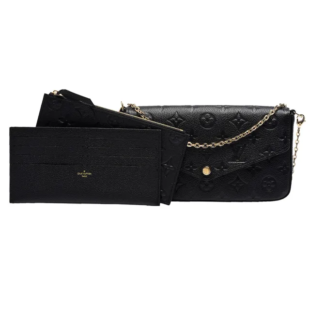【Louis Vuitton 路易威登】M82477 Monogram Empreinte壓紋手拿/斜背包(黑色)『entrupy安心購』