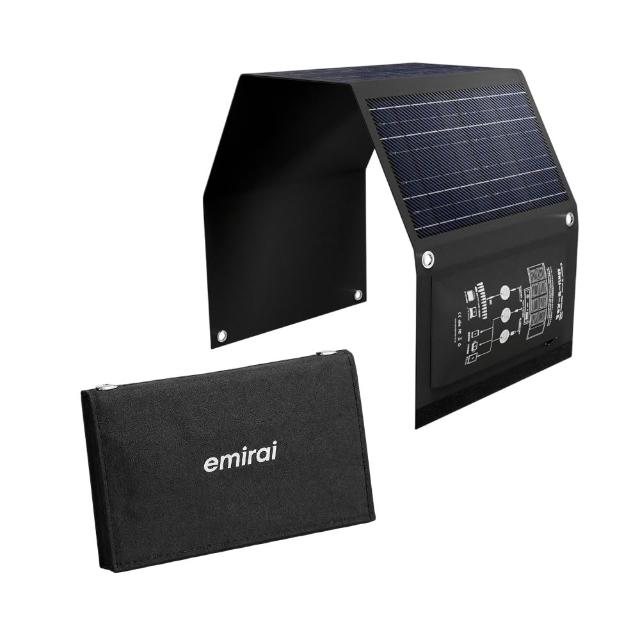 【emirai】MIRENEX 30W 折疊式小型太陽能板 EMRS30 太陽能充電板 折疊太陽能 戶外充電 行動電源