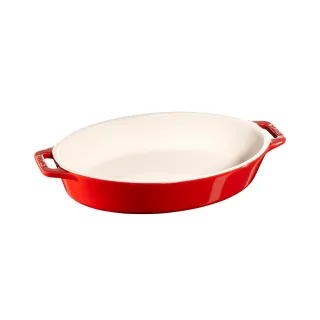 【STAUB】橢圓形陶瓷烤盤23x16cm-櫻桃紅/1.1L(德國雙人牌集團官方直營)