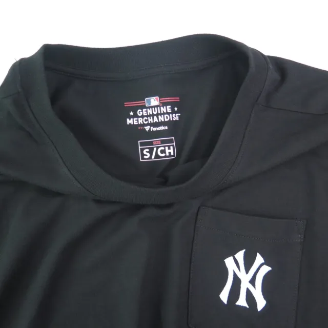 【FANATICS】MLB短袖上衣 紐約洋基隊 刺繡LOGO T恤 (MLBTS500001BK1黑)
