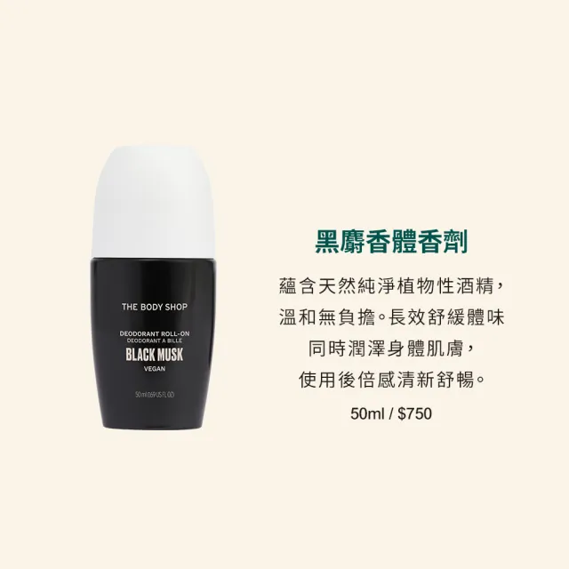 【THE BODY SHOP 美體小舖】黑麝香體香劑-50ML