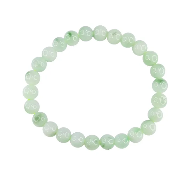 【鵝娘翡翠】天然A貨翡翠 緬甸玉 冰甜綠飄花 手串 手珠 A4295069 翡翠手串
