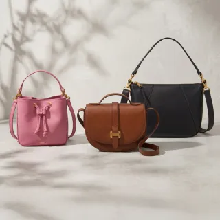 【FOSSIL】經典百搭真皮斜背包/水桶包 送禮推薦 (多款任選)