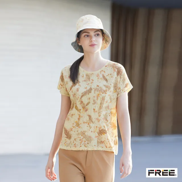 【FREE】free.草木移印染皺感上衣