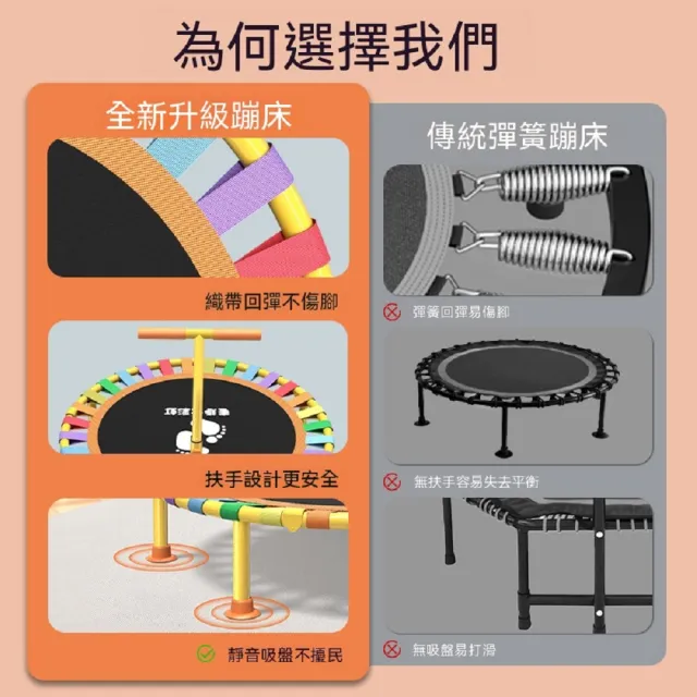 【話童】兒童折疊蹦蹦床兒童折疊蹦蹦床 彈跳床 跳跳床 蹦床 48英吋 雙人帶扶手 折疊收納 抗震靜音 預購15天