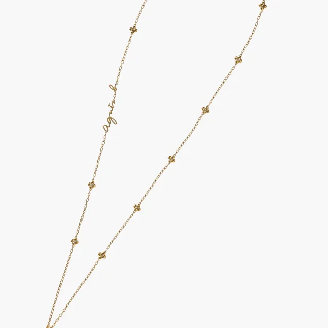 【agnes b.】bijoux 白鋼 繁花手機繩 玫瑰金