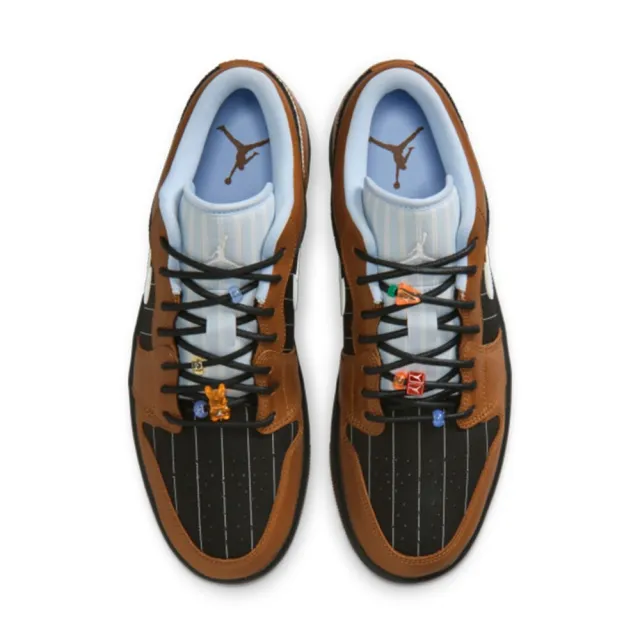 【NIKE 耐吉】Air Jordan 1 Low SE 條紋棕黑 拼接 串珠 緩震 運動鞋 男鞋 IR7560-010