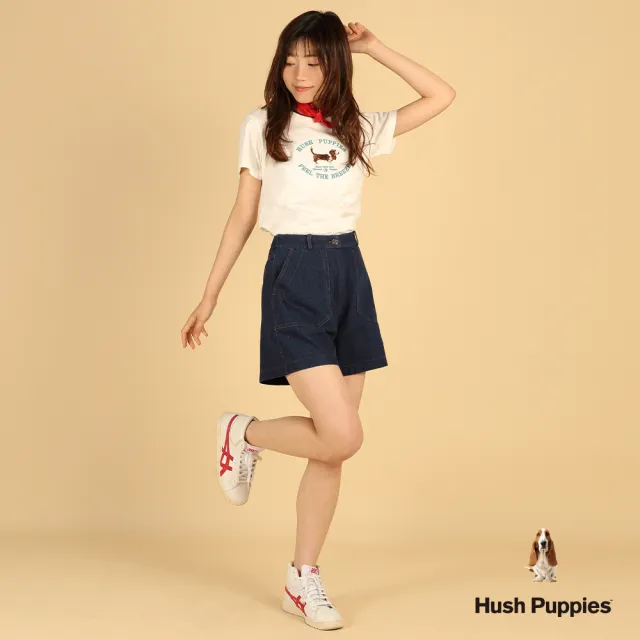 【Hush Puppies】女裝 短褲 休閒趴趴狗牛仔短褲 (深藍 / 63222101)