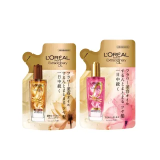 【L’OREAL Paris 巴黎萊雅】全新升級 金緻護髮精油金色版/玫瑰版/棕色版補充包_90ml 2入組