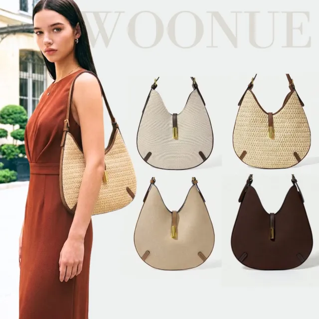 【WOONUE】雙11 NEW!新款歐美專櫃時尚側背包春夏手提包皮包通勤半月包馬蹄包閨蜜朋友女友老婆生 