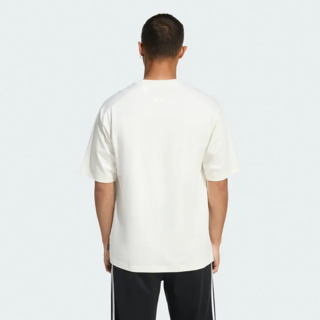 【adidas 愛迪達】M ANI POP PLY T 運動 休閒 短袖 T恤 男 米白 短T 短袖 KE4341