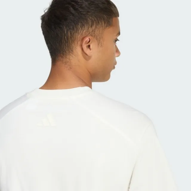 【adidas 愛迪達】M ANI POP PLY T 運動 休閒 短袖 T恤 男 米白 短T 短袖 KE4341