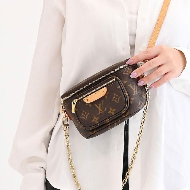 【Louis Vuitton 路易威登】LV M82335 Mini Bumbag 經典花紋腰包造型肩斜兩用包(現貨)