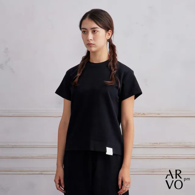 【ARVOpm】男女同款 簡約黑色Baby Tee-725213192013(雙11限定)