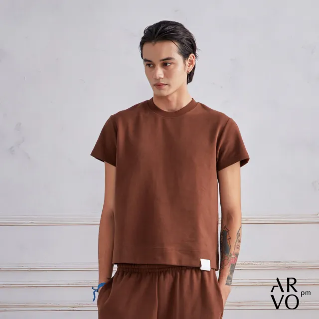 【ARVOpm】男女同款 簡約棕色Baby Tee-725213192012(雙11限定)