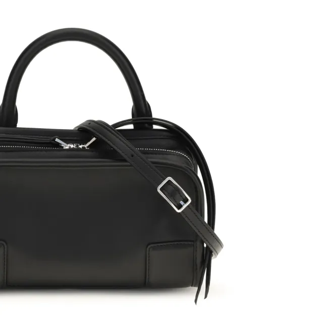 【LOEWE 羅威】Mini Amazona 180 迷你 柔軟小牛皮 手提包 斜背包 黑色
