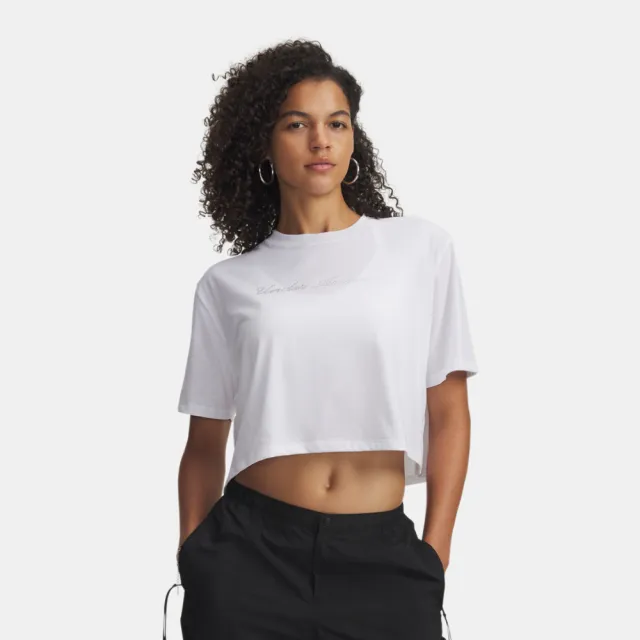 【UNDER ARMOUR】UA 女 WM CROP 短版短袖T-Shirt_6010588-100