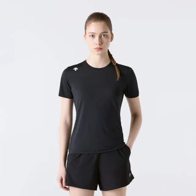【DESCENTE】短袖上衣 女 WOMEN HIPCOVER SHORT SLEEVE T-SHIRTS 黑 SR122RTS32-BLK0