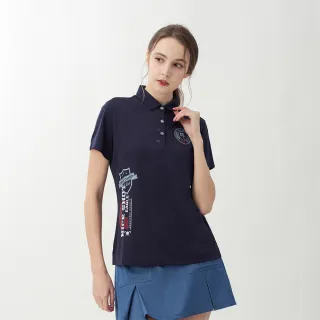 【pierre cardin 皮爾卡登】網路獨家 女款 機能舒爽吸濕排汗短袖POLO衫-深藍色(8267292-39)