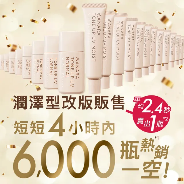【MANARA 曼娜麗】母親節限時優惠★防曬+潤色一瓶OK!#一般+潤澤型各一(SPF50+PA++++ 不沾口罩)