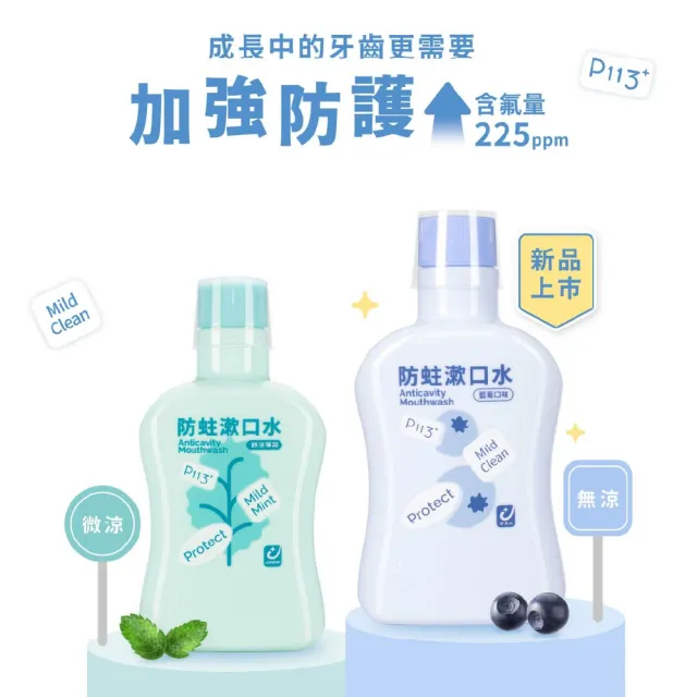 【oh care 歐克威爾】兒童防蛀漱口水 x 3 入(含氟漱口水 含氟225ppm 全球獨家專利P113+抗菌成份)