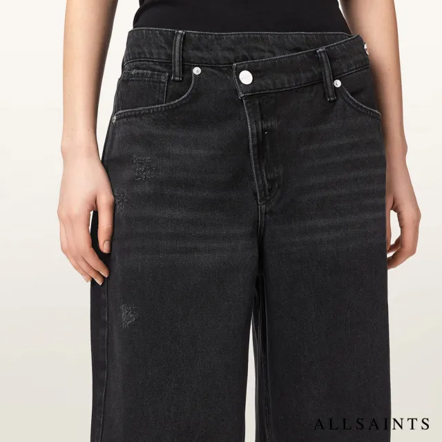 【ALLSAINTS】AKI 寬版牛仔短褲-黑 W053EE(寬褲版型)