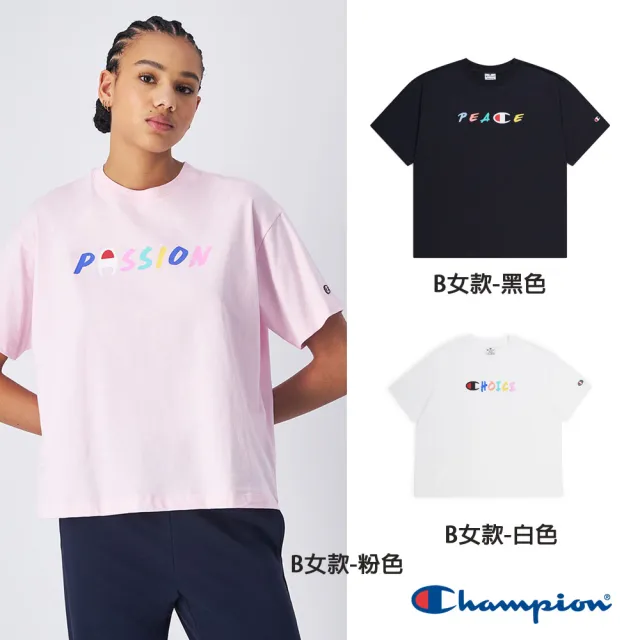 【Champion】官方直營 女男款-LEGACY 印花短版上衣/BASIC 刺繡短袖TEE(共9款)