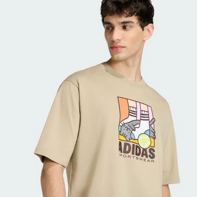【adidas 愛迪達】運動 休閒 短袖 T恤 男上衣 M ANI POP PLY T(KE4342)