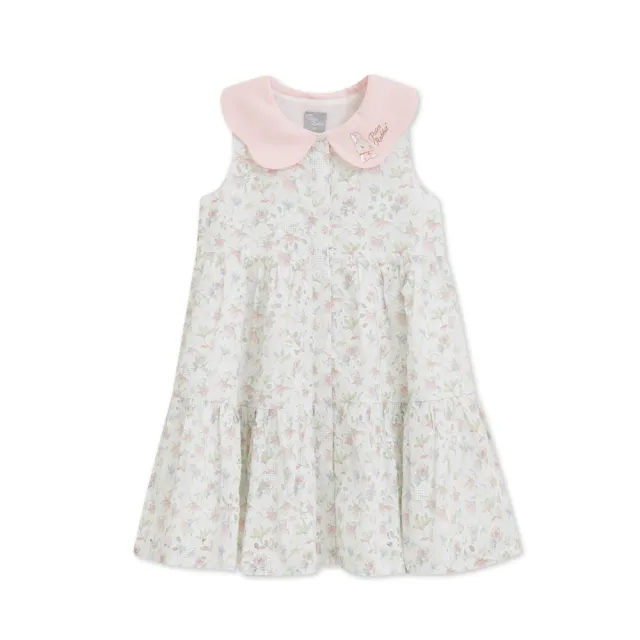 【奇哥】比得兔 女童裝 花語比得花瓣領刺繡洋裝/裙子 (2-4歲)