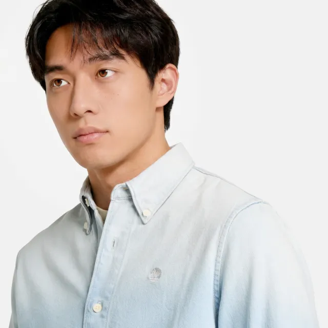 【Timberland】男款水洗白天絲™牛仔襯衫(A6N7QACE)