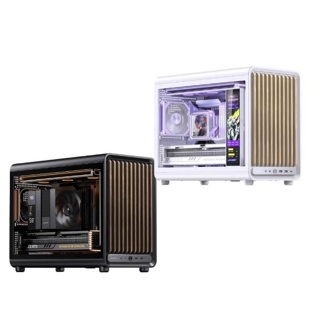【JONSBO 喬思伯】D33 Wood 木紋版風道級側透格柵 m-ATX 機殼(435長顯卡/360水冷/背插/實木面板)