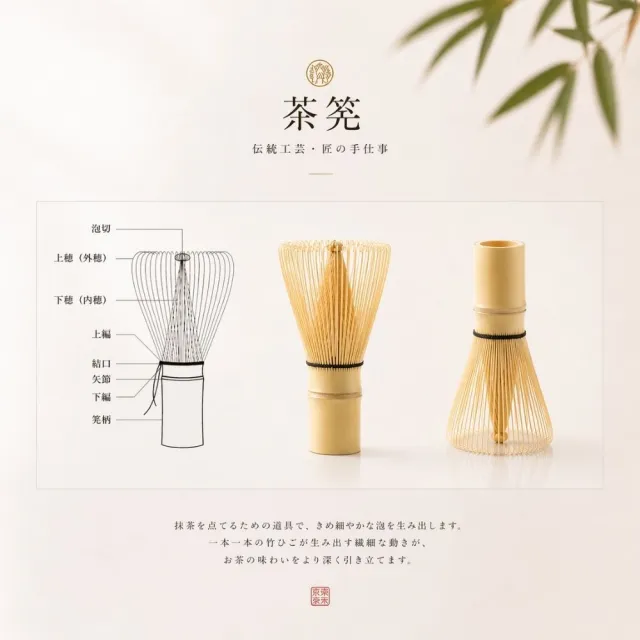 南山居 日式抹茶-濃茶白竹茶筅數穗(日式茶筅 茶筅進階款 茶道用品 抹茶工具)