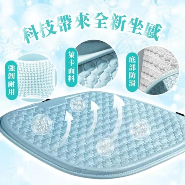 【享屋】汽車涼感坐墊+靠墊(汽車涼墊 涼感坐墊 汽車椅墊 凝膠坐墊 透氣坐墊 椅墊坐墊 汽車座墊 通風坐墊)