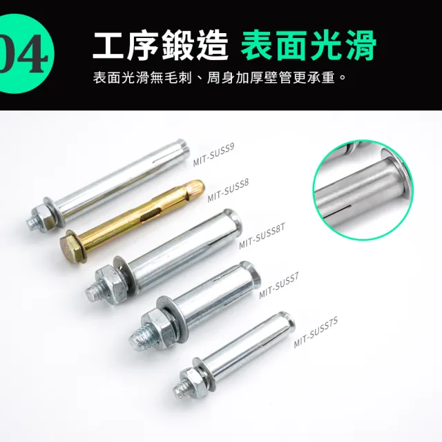 套管壁虎 擴張螺絲 10入 高張力螺絲 8公分 壁虎螺絲 楔型錨栓 裝修工具 白鐵壁虎 185-SUSS8T(膨脹螺栓)